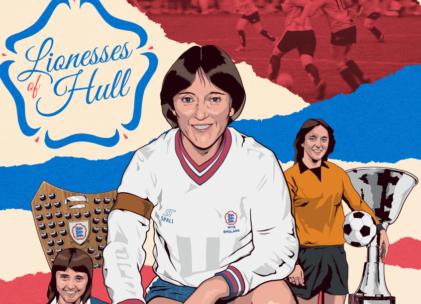 A graphic advertising Lionesses of Hull